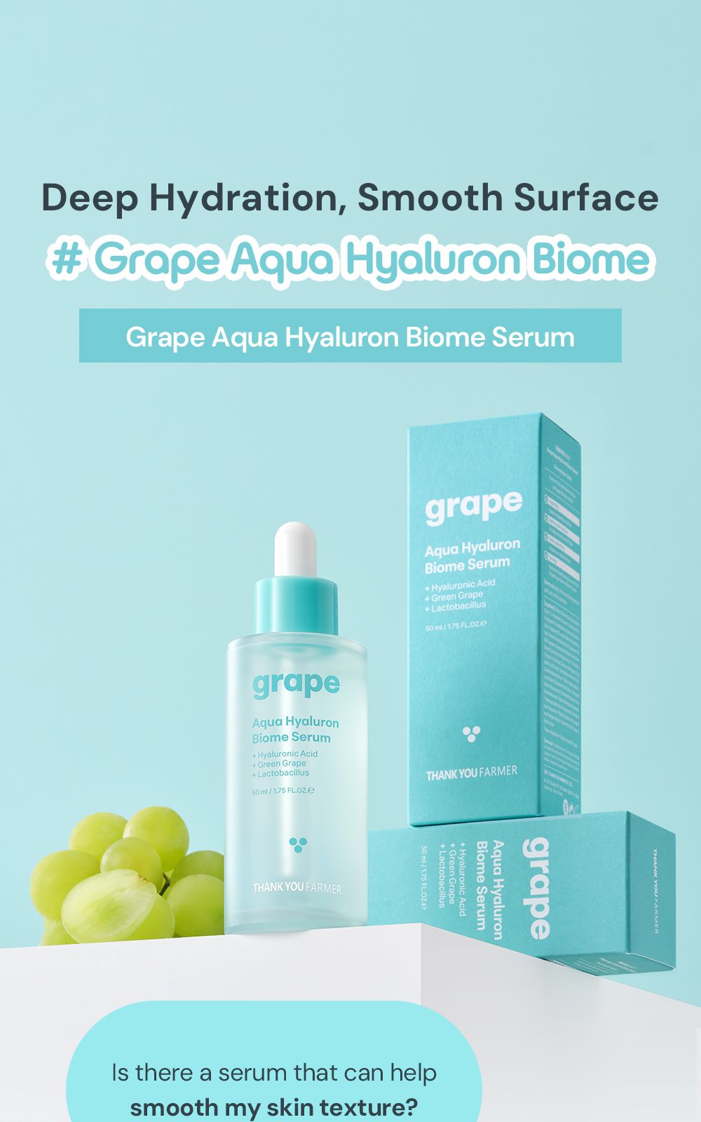 Grape Aqua Hyaluron Biome Serum details, part 1