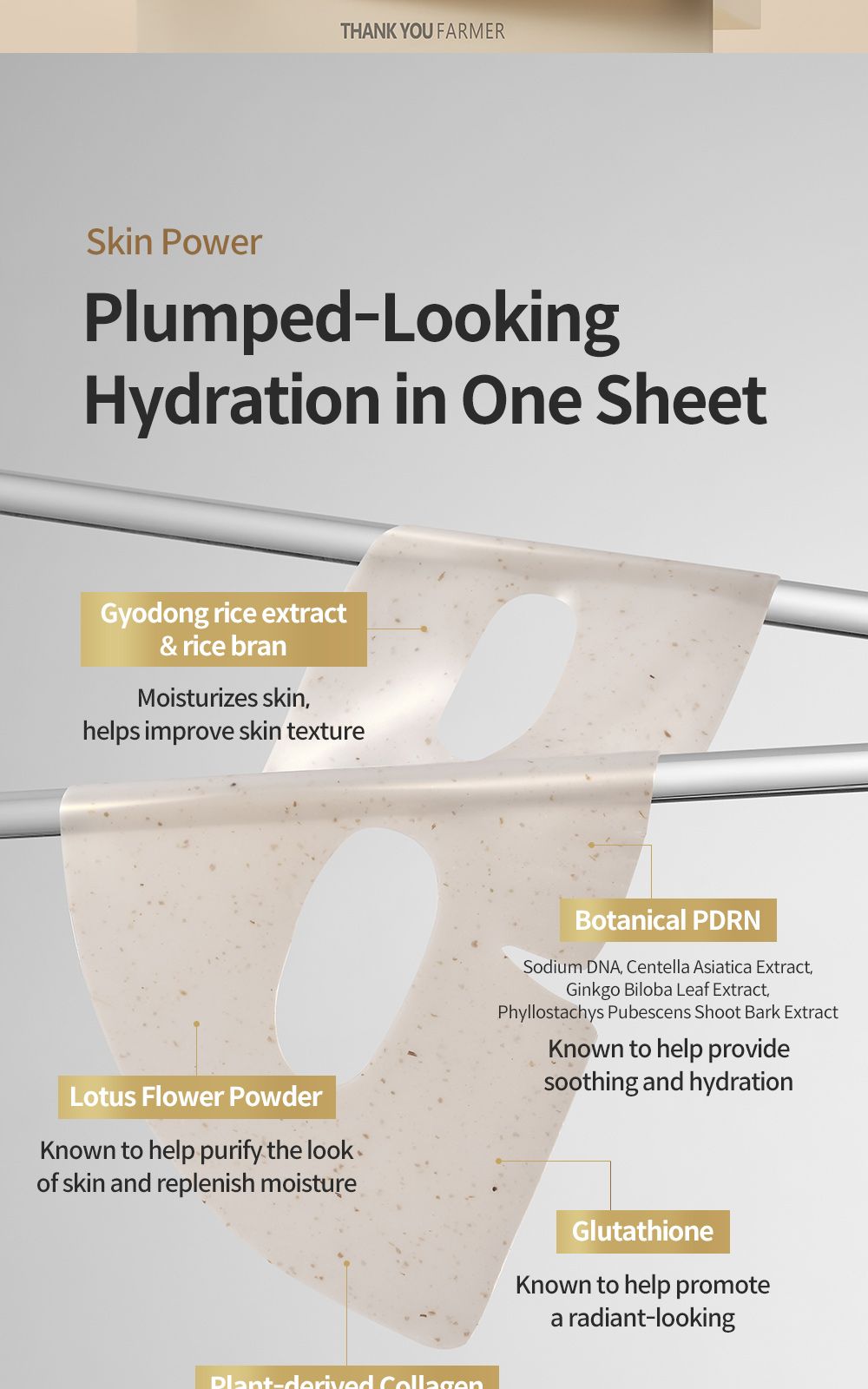 Rice Pure Glow Collagen Mask details, part 2