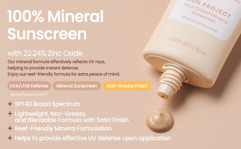 Sun Project Rice Tinted Mineral Sun Screen details, part 2